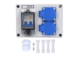 Enchufe Doble De Pared Alemán Con Interruptor Diferencial (rcd) De 40 A Y 230 V, Con Carcasa/cubierta Impermeable Para Uso Interior/exterior.