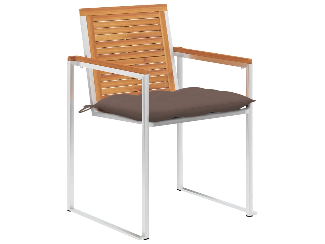 Maison Exclusive - Cadeiras De Jardim 8 Pcs C/ Almofadões Madeira De Acácia Maciça