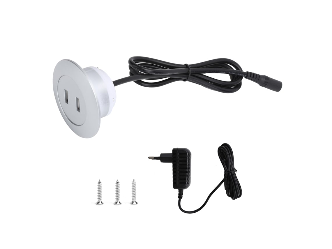 Cargador De Pared Usb 2.0 Doble Para Sofá Reclinable Eléctrico Y Piezas De Muebles, Color Plata, Enchufe Europeo, 100-240 V.