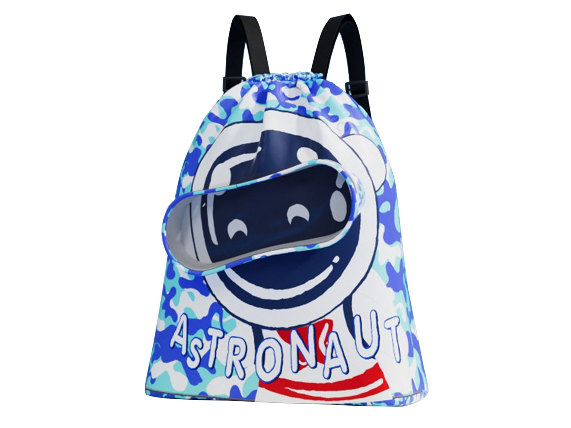 Mochila de natación infantil Oxford azul marino con compartimento para ropa mojada/seca.