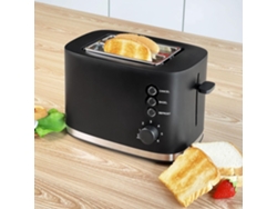 Tostadora Retro - 6 Niveles De Calor Ajustables - 2 Ranuras Extragrandes - 870 W - Negra
