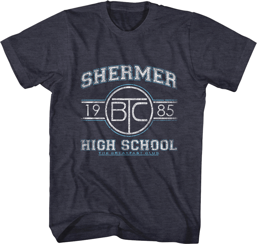 Camiseta Unisexo DEEPSTONE Shermer High School 1985 Breakfast Club Brezo azul marino (XXXL)