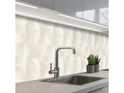 Salpicaderos De Cocina Hojas - Beige - Blanco - Botánico - Naturaleza 400x80 Cm