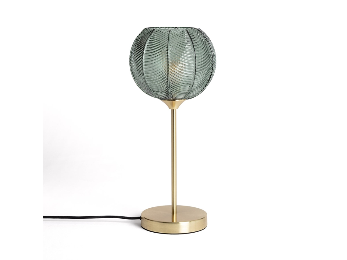 LEDKIA Lámpara de Mesa Metal y Cristal Klimt Verde