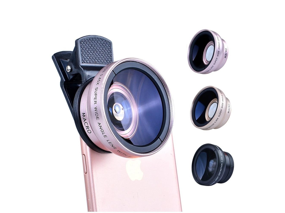 Lente de Zoom SLOWMOOSE 2 en 1 para Smartphone Macro Profesional HD Negro