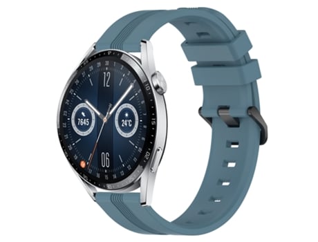 Correa de reloj inteligente para Huawei Watch GT3 46 mm 22 mm Correa de reloj Slicone a rayas cóncavas (Rock Cyan)