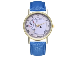 Reloj De Pulsera De Aleación Con Dial Redondo Analógico De Cuarzo Para Mujer Y Hombre Azul Zhoulianfa