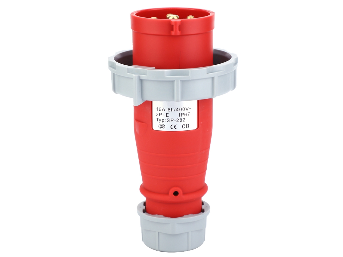 Enchufe Industrial De 4 Núcleos, Ip67, Resistente Al Agua, Sp-282, Trifásico, 4 Cables, Equipo Eléctrico.