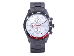 Reloj Hombre Cuadro Redondo Acero Inoxidable Quartz Resistente Al Agua Calendario Casual