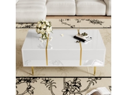 Mesa De Centro 100 Cm - Moderna Y Sencilla, Con 2 Cajones - Blanco