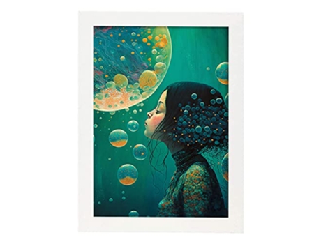 NACNIC Poster Vida Marina En Estilo Surrealismo Cinematográfico Ilustraciones Y Grabados De Historieta Abstracta Y Artística A3 Marcos Blancos