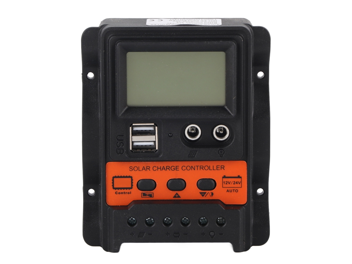 2026velora-regulador De Carga Solar Pwm Lcd 12v 24v 10a 2 Salidas Usb Panel Solar Controlador De Carga