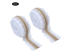 2 rollos de cinta de encaje de lino retro de 5 m para decoración de bodas y fiestas DIY Kofihety