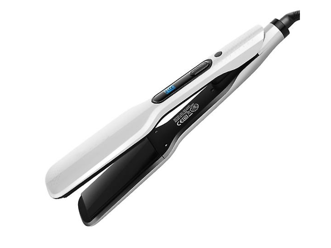 Plancha De Pelo Termostato Doméstico Pantalla Digital Peluquería De Doble Capa Blanco YEMAESRE