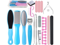 Kit de pedicura profesional 20 en 1: herramientas de acero inoxidable para el cuidado de los pies, removedor de callos y piel muerta, tijeras y alicates para uñas.