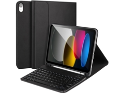 Funda con teclado Bluetooth Fwinl para Apple iPad A16 de 11.ª generación (2025), cuadrada, con teclado Bluetooth en portugués y negro