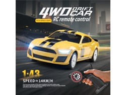 Amarillowltoys K4308 Rtr 1/43 2.4g 4wd Mini Drift Rc Giroscopio Autoestabilización Led Alta Velocidad On-road Regalo Niños