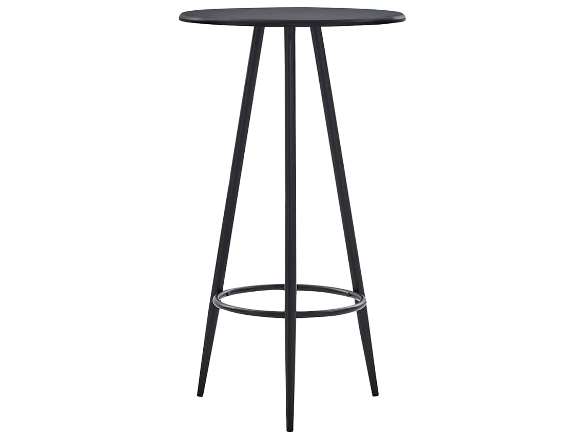 Maison Exclusive - Juego De Mesa Alta Y Taburetes 3 Piezas Plástico Negro