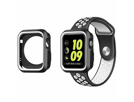 Kit Correa Deportiva Funda Protección Reforzada para Apple Watch Series 9 45Mm Negro/Blanco