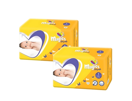 Pañales Magics Talla 1 Easysoft 2 paquetes con 84uds. (2-5 kg) MAGICS EASYSOFT