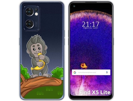 Carcasa Oppo Find X5 Lite 5G TUMUNDOSMARTPHONE Dibujos Transparente Mono Multicolor