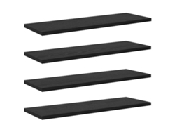 Tablero De Estantería | Estante 4 Uds Negro 60 X 20 X 1,5 Cm