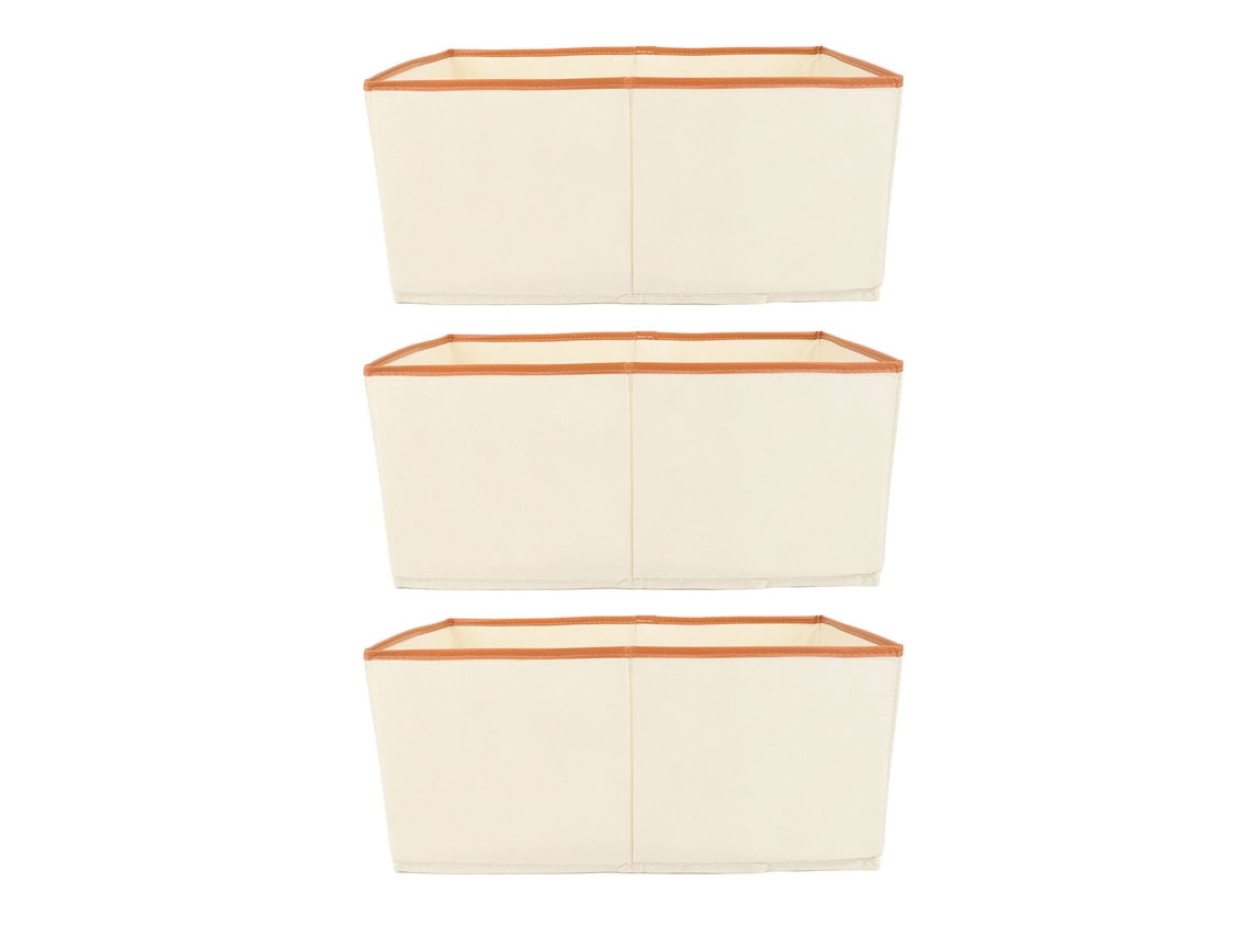 3 Cestas De Almacenamiento Lavables De Tela No Tejida Con Asas Para Uso Doméstico, 44x25x20cm