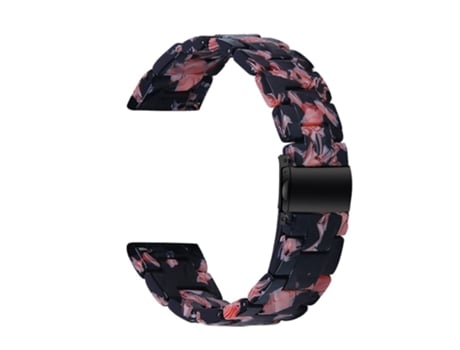 Correa de acero inoxidable con hebilla para Samsung Galaxy Watch4 Classic 42mm/46mm - negro/Flores rosadas