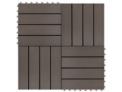 Baldosas De Porche De Wpc 30x30 Cm 1 M² Marrón Oscuro 11 Uds