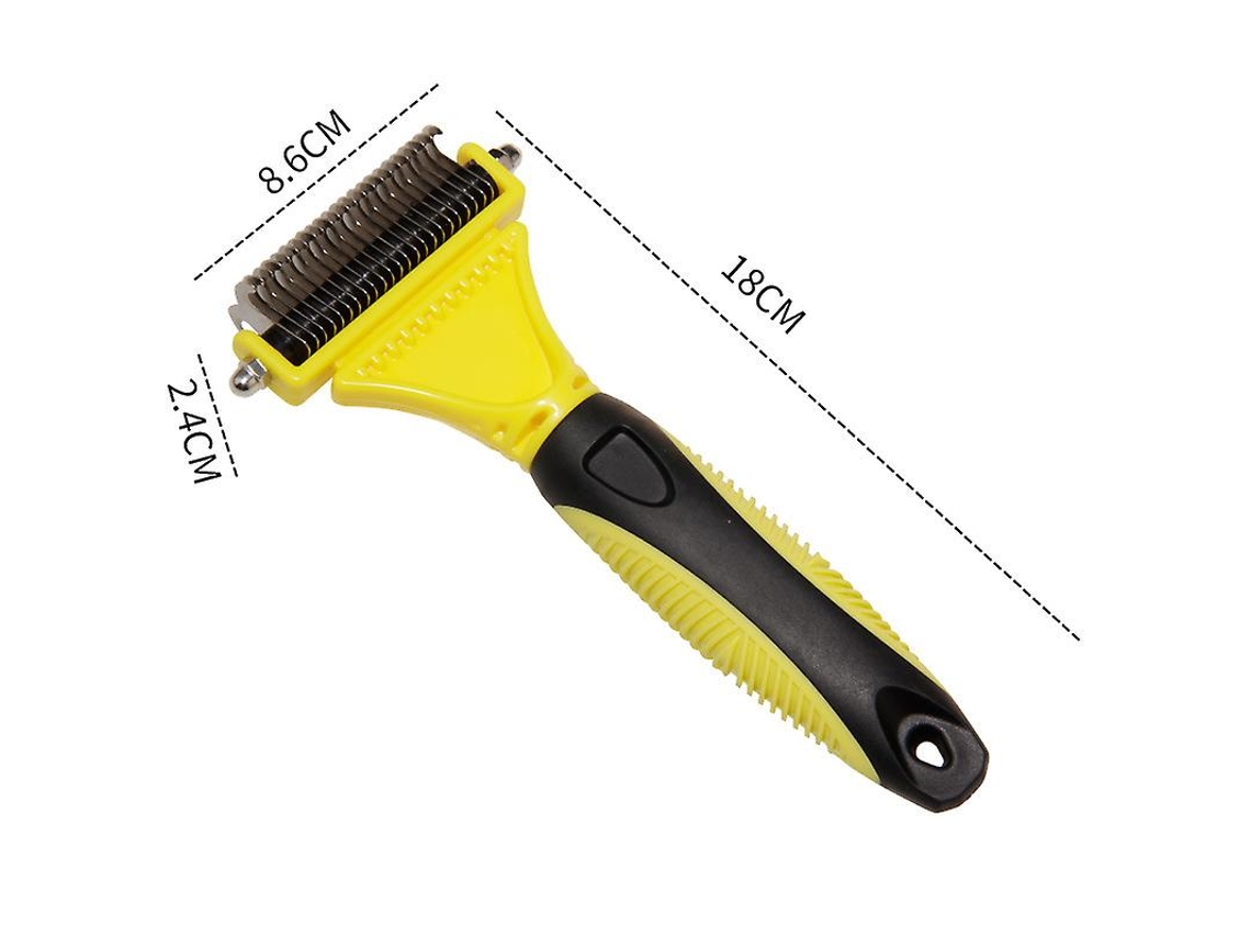 Cepillo Para Perros 1 Pieza, Elimina Pelo Muerto, Desenreda Nudos, Color Amarillo, Dientes Redondeados, Mango Ergonómico, Alta Calidad