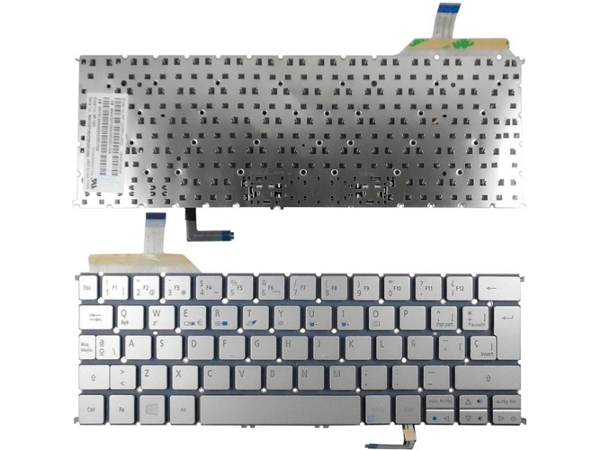 Teclado para Portátil Acer Aspire S7-391 Plata Sin Marco Retroiluminado