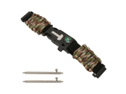 Pulsera De Paracord 6 En 1 Con Brújula Y Encendedor, Compatible Con Huami Camouflage Green.