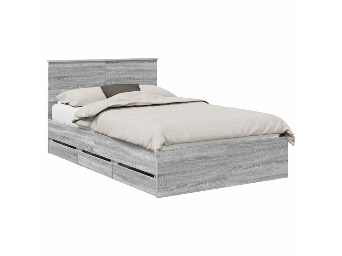 Maison Exclusive - Estructura De Cama Gris Sonoma 120 X 190 Cm Madera Ingenieril