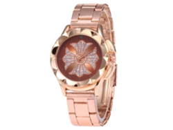 Reloj De Pulsera Unisex De Acero Con Correa De Acero Dial Redondo Cuarzo Para Parejas (café)
