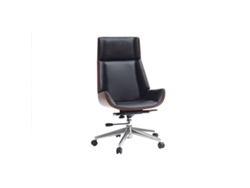 Sillón de Escritorio Moderno Madera Oscura Y Negro Curved MILIBOO