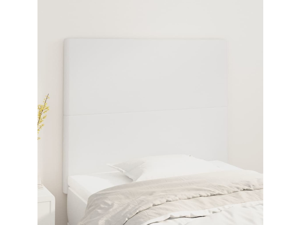 Cabeceros 2 Unidades De Cuero Sintético Blanco 80x5x78/88 Cm