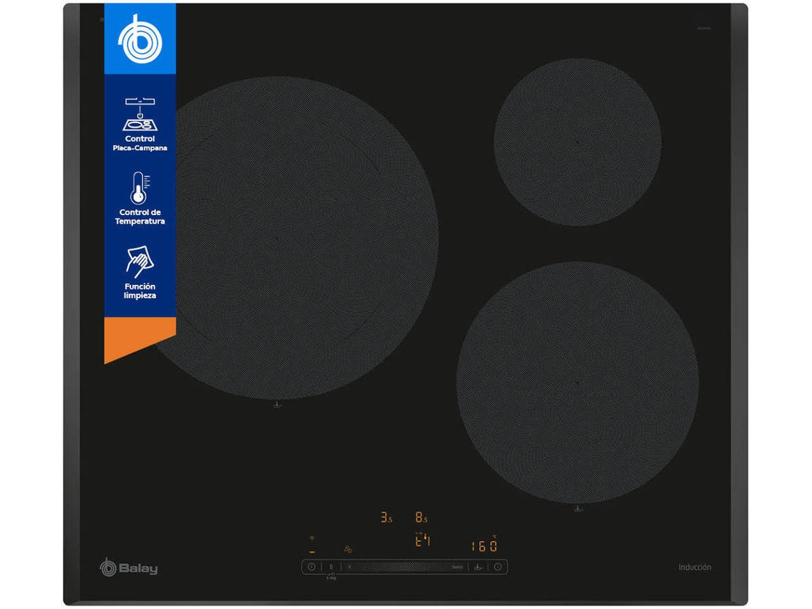 Placa de Inducción BALAY 3EB965LH (Eléctrica - 60 cm - Negro)