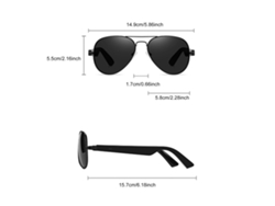 Gafas Bluetooth Con Audio Abierto, Cancelación De Ruido, Inteligentes, Multifuncionales, Montura De Metal Negro