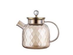 Tetera de vidrio de borosilicato resistente al calor de 1,8 litros para infusiones de flores, un regalo elegante para madre o novia.