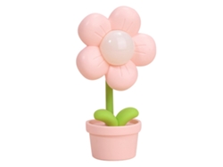 Rebe-lámpara De Noche Floral Para Niños Luz Suave Flexible 360° Batería Lámpara De Mesita Rosa Para Sala De Estar