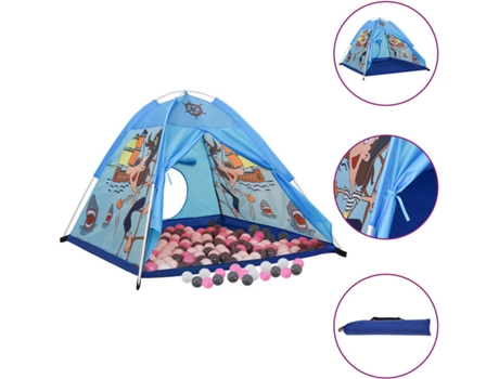 vidaXL Tienda de juegos para niños con 250 bolas azul 120x120x90 cm