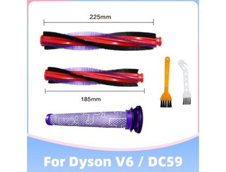 Piezas de repuesto para prefiltro de barra de cepillo de rodillo de cerdas para aspiradora inalámbrica Dyson V6 Animal Fluffy Dc59 Dc62 Sv03 Sv073