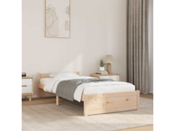 Estructura De Cama Sin Colchón Madera Maciza 90x200 Cm