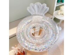Flotador Hinchable Para Niños, Estilo Concha, Con Acabado Brillante Transparente, Para Niños De 20 A 35 Kg.