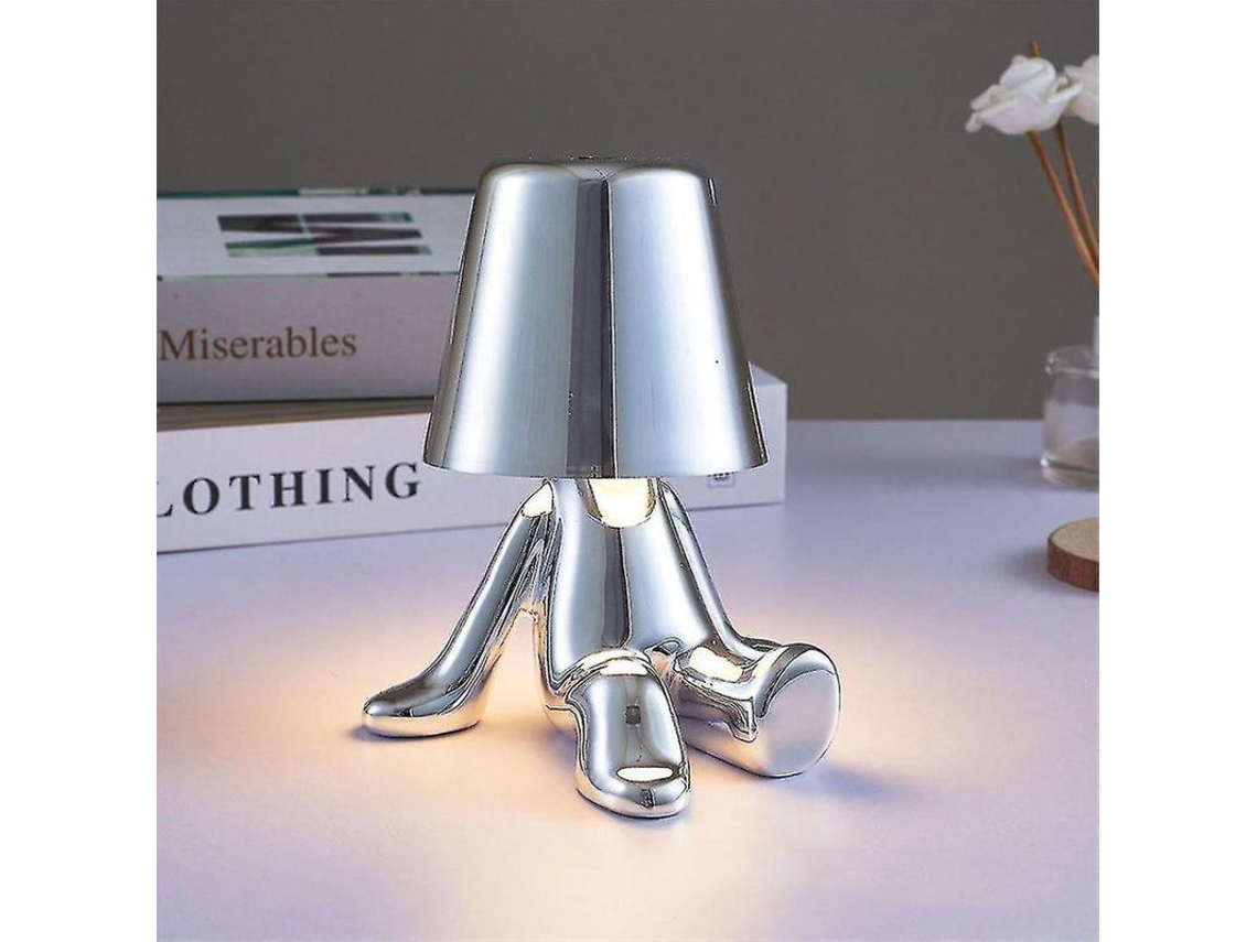 2026-9246-lámpara De Mesa Portátil Recargable Con Sensor Táctil 3 Niveles De Brillo Usb Decorativa Moderna Oro D Plata