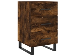 Maison Exclusive - Mesita De Noche Madera De Ingeniería Roble Ahumado 40x40x66 Cm