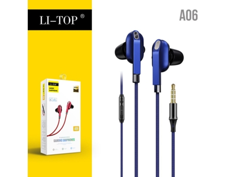 Auriculares A06 Teléfono Móvil con Noise Cancelling Estéreo Altr y Universales con Micrófono y Jack 3.5mm Azul