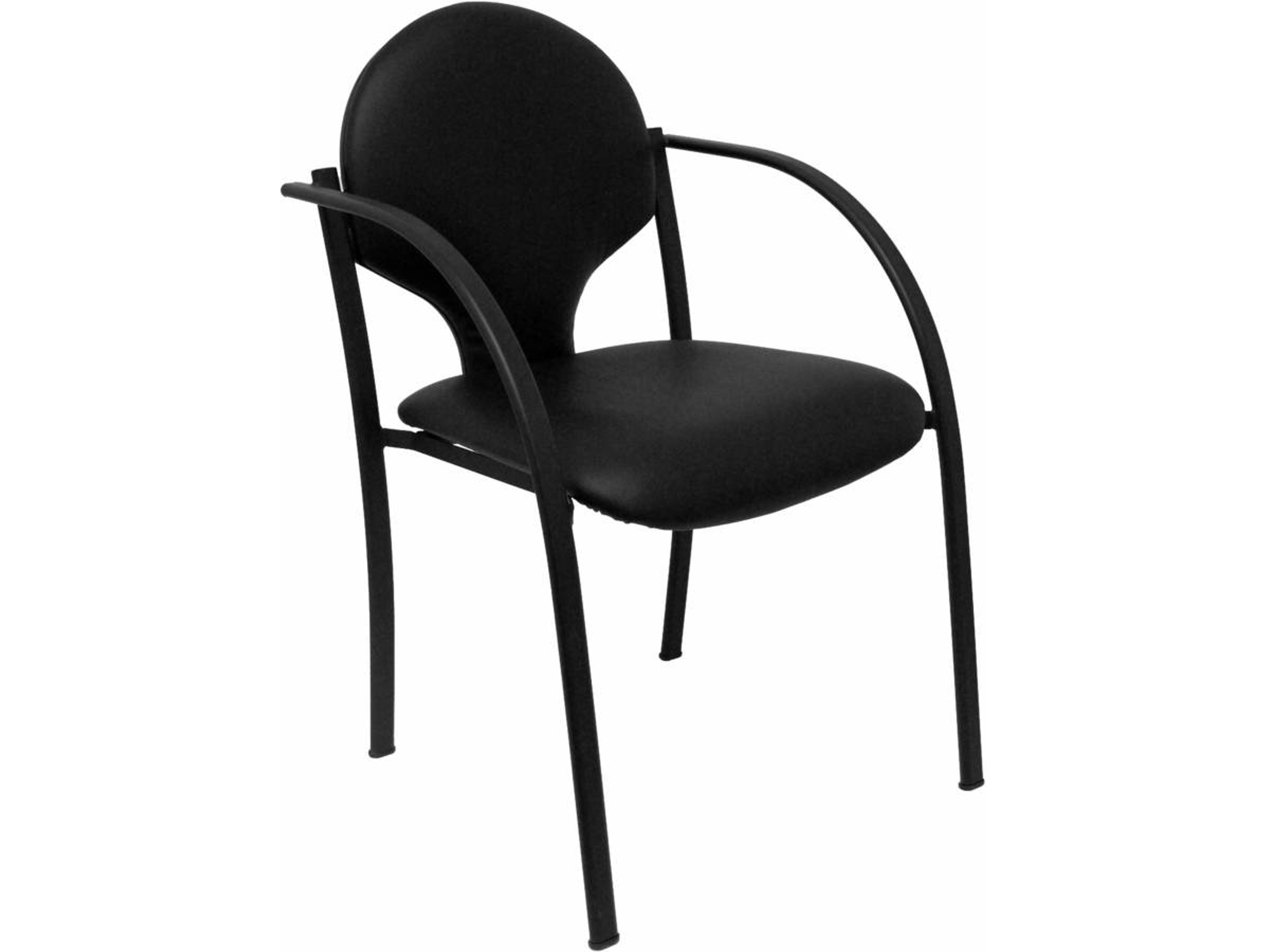 Conjunto de 2 Sillas de Confidente PIQUERAS Y CRESPO Hellin Negro (Piel)