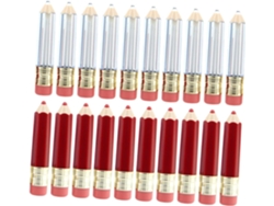 De 20 Tubos De Batom Vazios, De Plástico Transparente E Vermelho, Tamanho Mini Lápis.