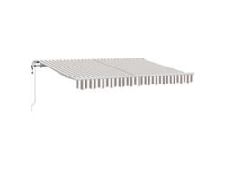 Toldo retráctil Vidaxl, gris claro y blanco, 3,5 x 2 m.